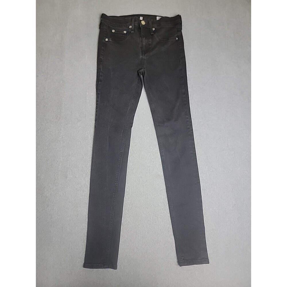 Rag & Bone Jeans Womens 27 28x29 10" Skinny Black Mid Rise Stretch Modern City‎